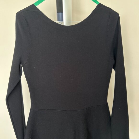 Red Valentino Embellished Sheer Hem Viscose Knit Black Fit & Flare Dress Small - Picture 9 of 9